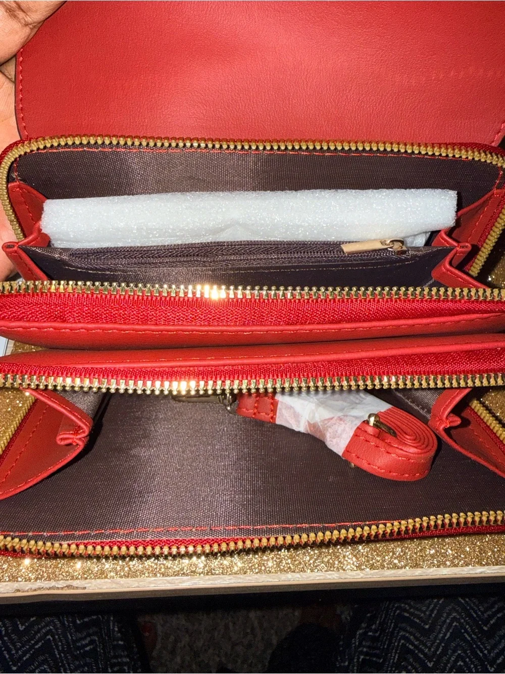 Forever Young Red Wristlet Clutch with Gold Accent